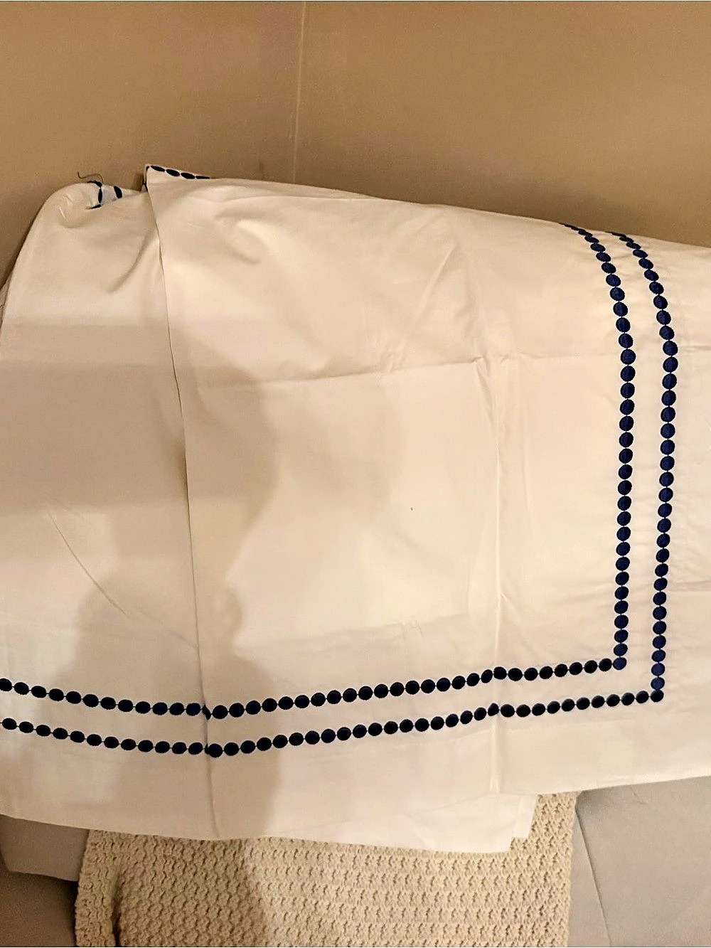 Pottery Barn Pearl Organic Cotton standard pillow sham set. (2)